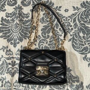 Michael Kors Black Quilted Shoulder Bag with Gold Chain